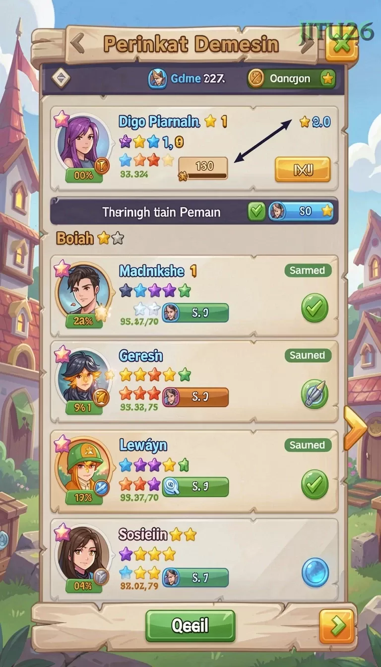 Cuplikan layar RINDUSLOT — menu navigasi