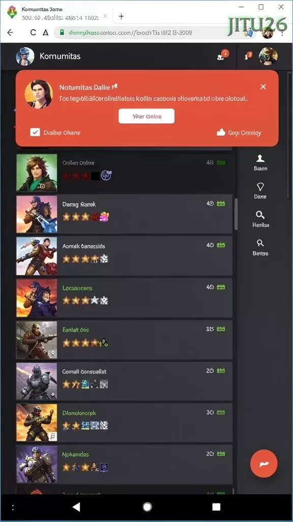 Cuplikan layar VIP42 — aktivitas